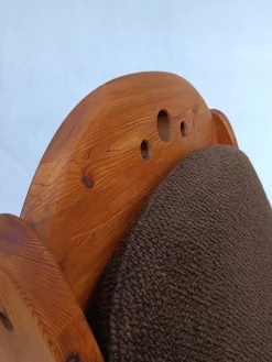 Pamono Large Brutalist Pine Rocking Chair from Wasa, 1987><noscript><img width=