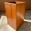 Pamono Large Brutalist Teak Sculptural Waste Basket, Denmark, 1970s> Trunks Crates & Baskets
