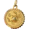 Sale Pamono Large Cancer Zodiac Starsign 18k Yellow Gold Charm Pendant, 1920s