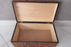 Pamono Large Carved Wooden Box with Floral and Bird Decor, 1930s><noscript><img width=