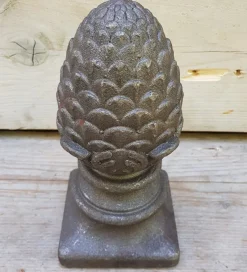 Pamono Large Cast Iron Pine Cone Post Head Architectural Ornament><noscript><img width=