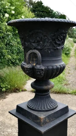 Pamono Large Cast Iron Urn, 1920><noscript><img width=
