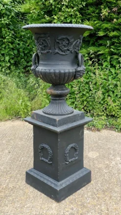 Pamono Large Cast Iron Urn, 1920><noscript><img width=