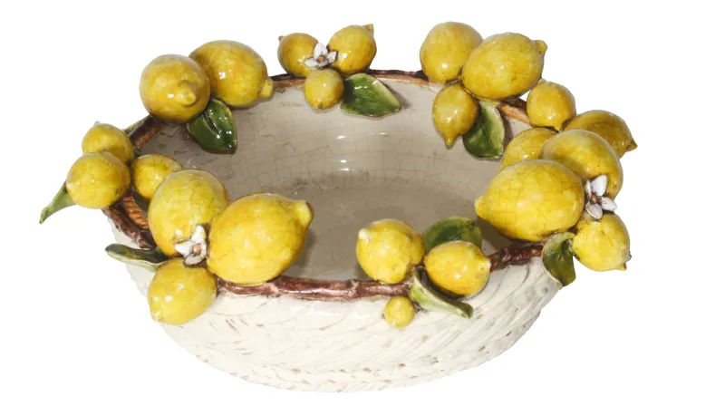 Sale Pamono Large Centerpiece with Lemons in Ceramic by Ceramiche Ceccarelli