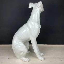 Pamono Large Ceramic Sculpture of Dog from Bassano, 1980s><noscript><img width=
