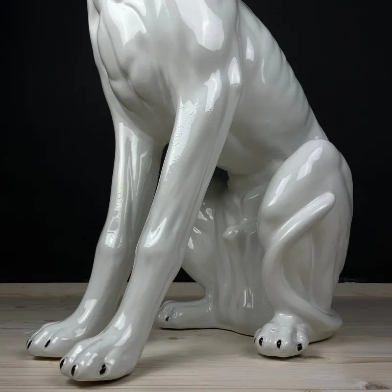 Pamono Large Ceramic Sculpture of Dog from Bassano, 1980s> Mid-Century|Sculpture