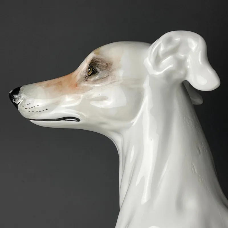 Pamono Large Ceramic Sculpture of Dog from Bassano, 1980s> Mid-Century|Sculpture