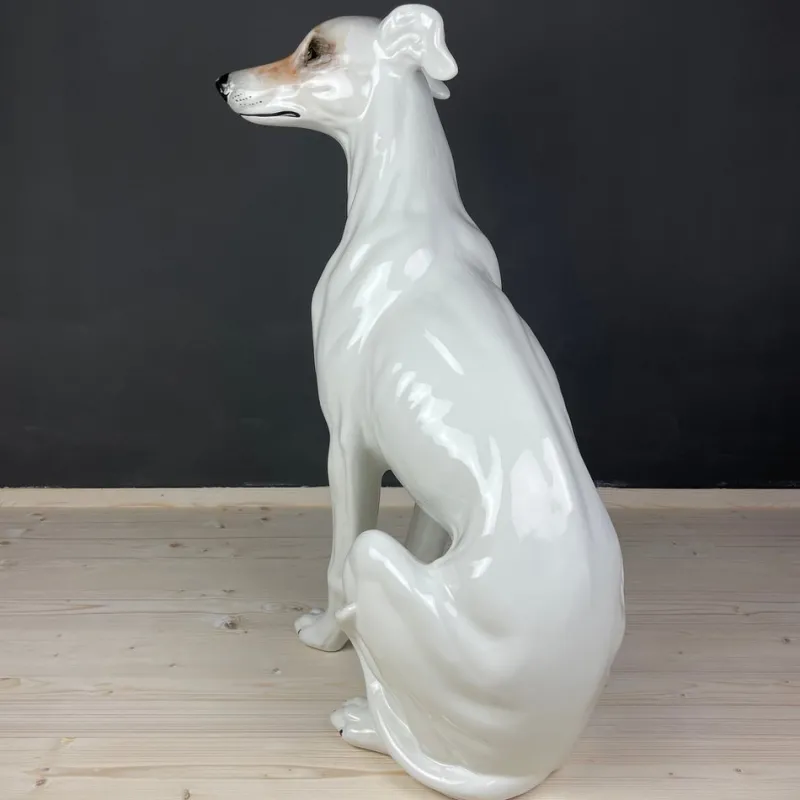 Pamono Large Ceramic Sculpture of Dog from Bassano, 1980s> Mid-Century|Sculpture