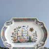Hot Pamono Large Chinoiserie Dish by Rouen Faience