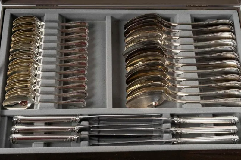 Pamono Large Christofle Service in Original Box, Set of 2> Cutlery & Serving Utensils