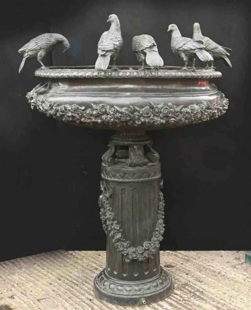 Pamono Large Classical Italian Bronze Bird Fountain Statue> Garden Accessories