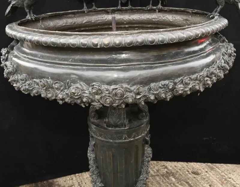 Pamono Large Classical Italian Bronze Bird Fountain Statue> Garden Accessories