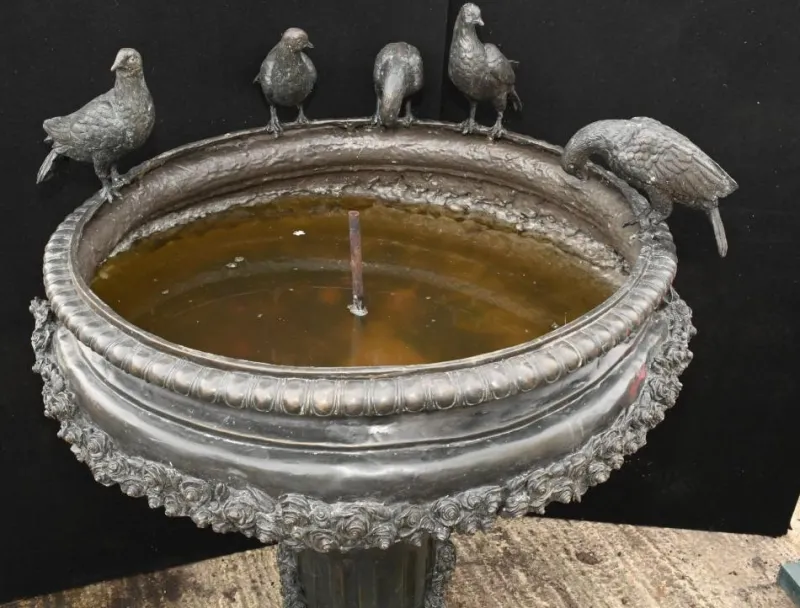 Pamono Large Classical Italian Bronze Bird Fountain Statue> Garden Accessories