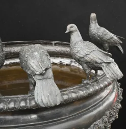 Pamono Large Classical Italian Bronze Bird Fountain Statue><noscript><img width=