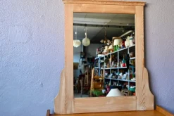 Outlet Pamono Large Country Mirror with Wooden Frame