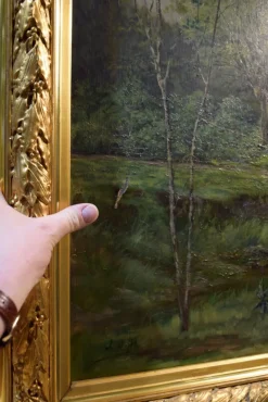 Pamono Large Countryside Landscape, 19th Century, Painting on Canvas, Framed><noscript><img width=