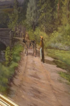 Pamono Large Countryside Landscape, 19th Century, Painting on Canvas, Framed><noscript><img width=