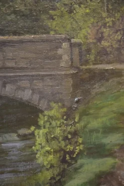 Pamono Large Countryside Landscape, 19th Century, Painting on Canvas, Framed><noscript><img width=