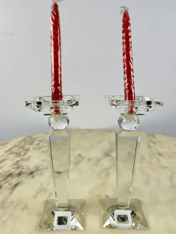 Hot Pamono Large Crystal Candelabra, Austria, 1980s, Set of 2