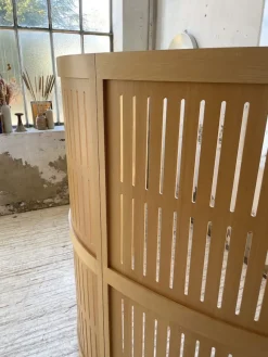 Pamono Large Curved Beech Screen, 1980s, Set of 3