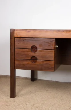 New Pamono Large Danish Executive Desk in Rosewood by Christian Linneberg, 1960