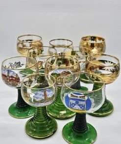 Best Pamono Large Decorated and Colored Glass Glasses, Germany, 1960s, Set of 10