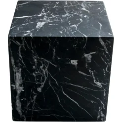 Pamono Large Decorative Paperweight Cube in Black Marquina Marble> Decorative Objects