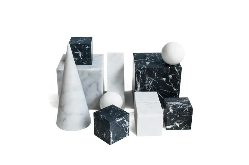 Online Pamono Large Decorative Paperweight Cube in White Carrara Marble