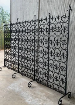 Pamono Large Decorative Wrought Iron Filigree Screen or Room Divider><noscript><img width=