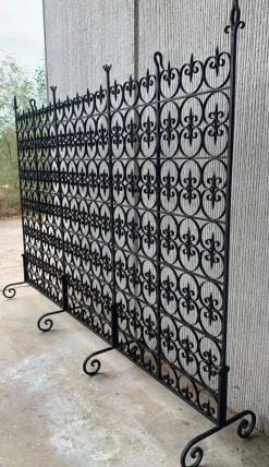 Pamono Large Decorative Wrought Iron Filigree Screen or Room Divider><noscript><img width=