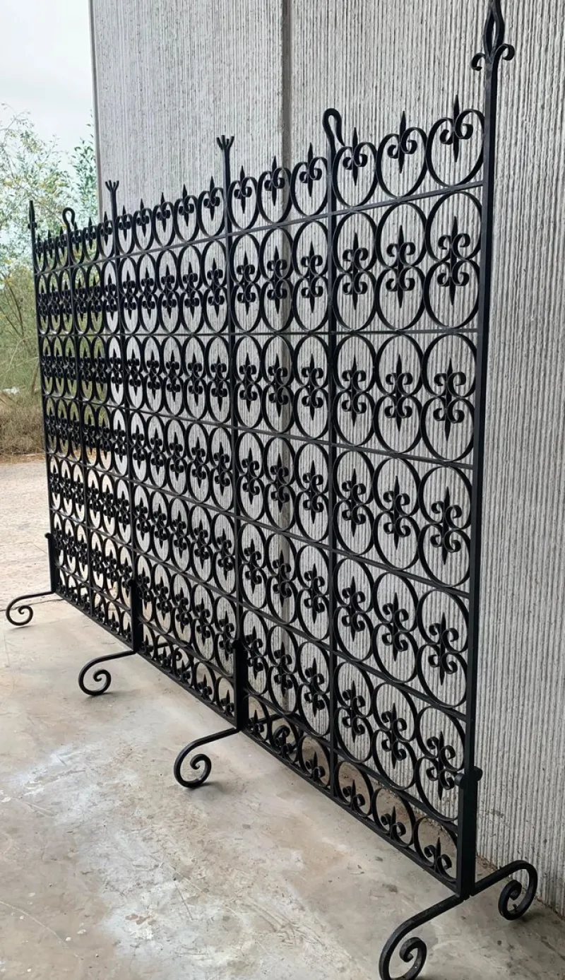 Pamono Large Decorative Wrought Iron Filigree Screen or Room Divider> Room Dividers & Screens