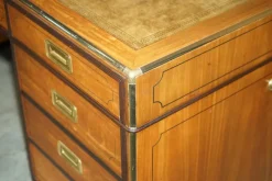 Pamono Large Double Sided Military Campaign Twin Pedestal Desk><noscript><img width=
