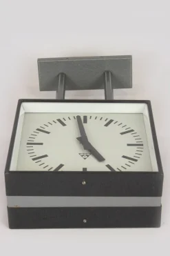 Sale Pamono Large Double-Sided Railway Clock from Pragotron, 1980s