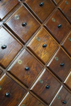 Pamono Large Dutch Oak Apothecary Cabinet, 1920s><noscript><img width=