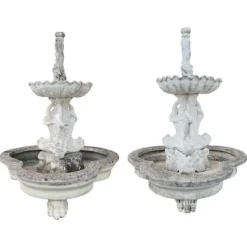 Pamono Large Early 20th Century Garden Fountains, Set of 2