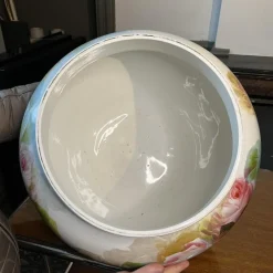 Pamono Large Earthenware Ceramic Roses Floral Planter, 1900s><noscript><img width=