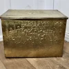 Clearance Pamono Large Embossed Brass Log Box with Tavern Scenes, 1890s