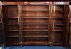 Best Pamono Large Empire Style Mahogany Bookcase, 1930s