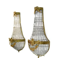 Pamono Large Empire-Style Wall Sconces, 1970s, Set of 2><noscript><img width=