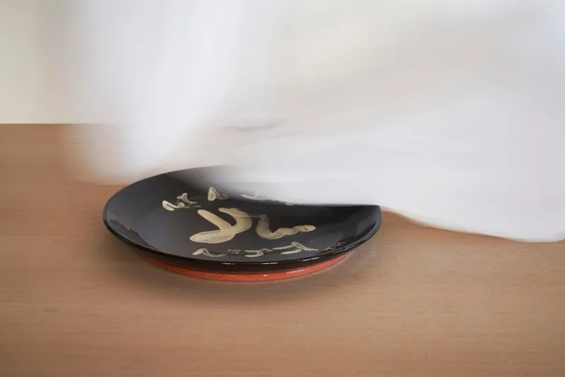 Sale Pamono Large Enamel Plate by Jean-Baptiste Van den Heede