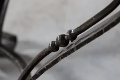 Pamono Large English Circular Marble Top Wrought Iron Table, 1950s><noscript><img width=