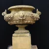Pamono Large English Stone Garden Urn on Pedestal Plinth> Garden Accessories