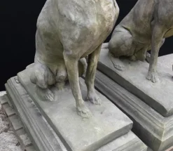 Best Pamono Large English Stone Guard Dogs Garden Statue, Set of 2