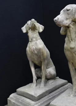Best Pamono Large English Stone Guard Dogs Garden Statue, Set of 2