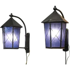 Outlet Pamono Large Entrance Door Wall Lanterns, 1920s, Set of 2