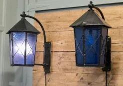 Outlet Pamono Large Entrance Door Wall Lanterns, 1920s, Set of 2