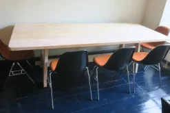 Clearance Pamono Large Farmhouse Dining Table in Limed Oak, 1940s-1950s