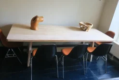 Clearance Pamono Large Farmhouse Dining Table in Limed Oak, 1940s-1950s