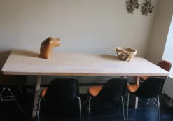 Clearance Pamono Large Farmhouse Dining Table in Limed Oak, 1940s-1950s