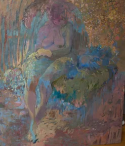 Pamono Large Female Nude in a Surrealist Landscape, Oil on Canvas> Surrealist